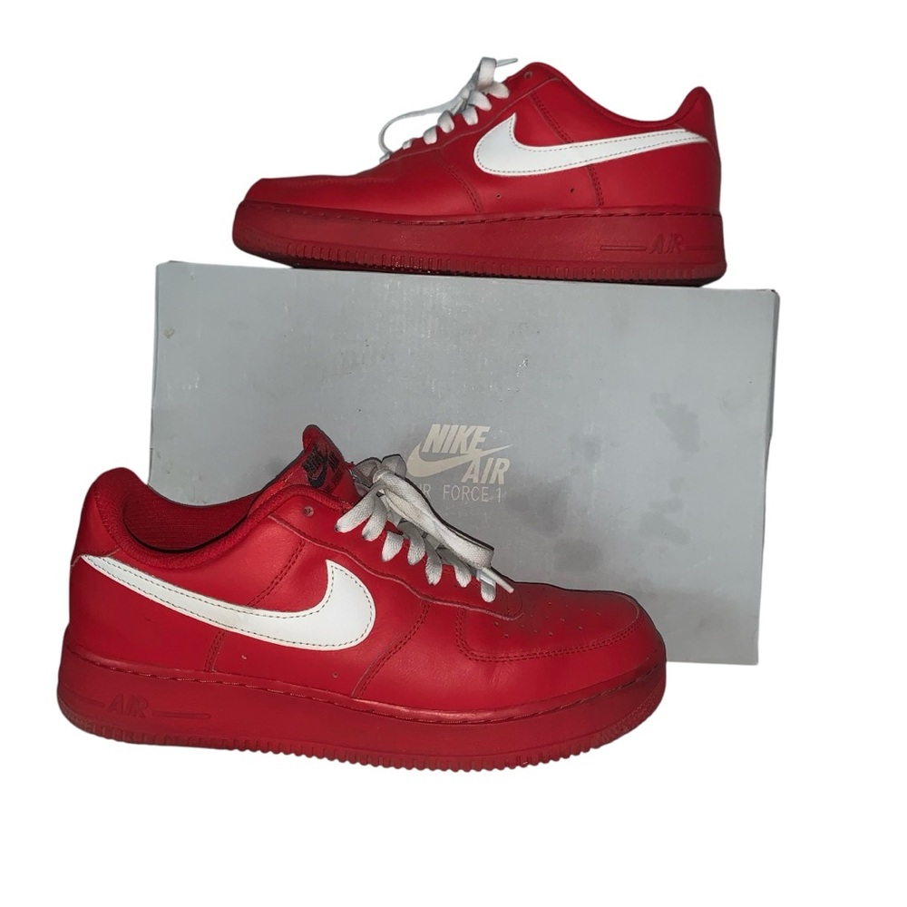 Nike Air Force 1 red and white and red costume made colors.  size 9.5